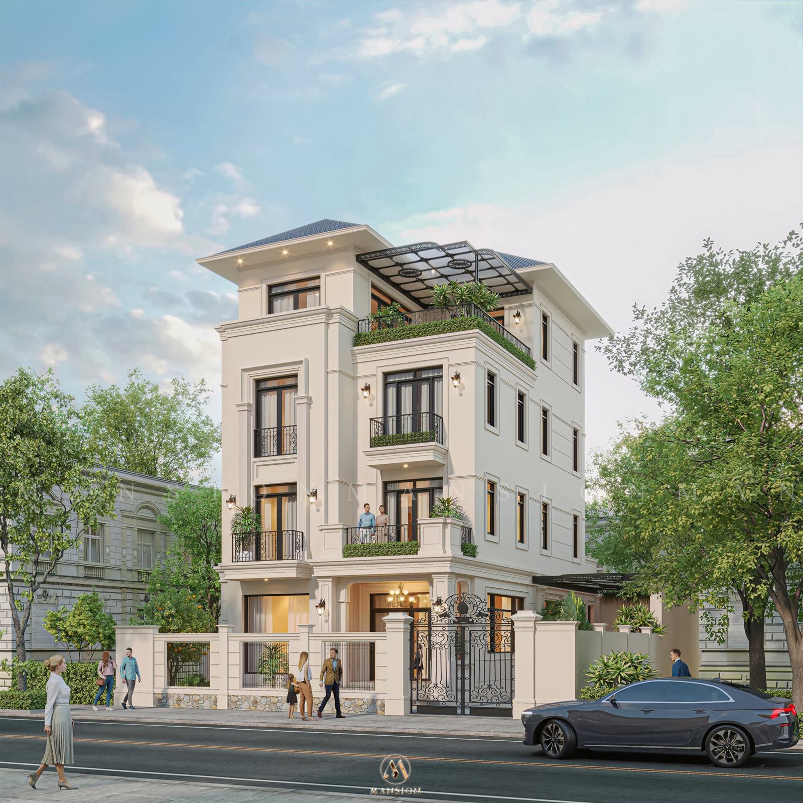 Dự án: Thiết kế kiến trúc biệt thự Neo Classic 650m² 4,5 tầng tại Hà Nội