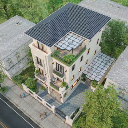 Biệt thự Neo Classic 650m² Hà Nội - Mặt tiền lung linh ban đêm