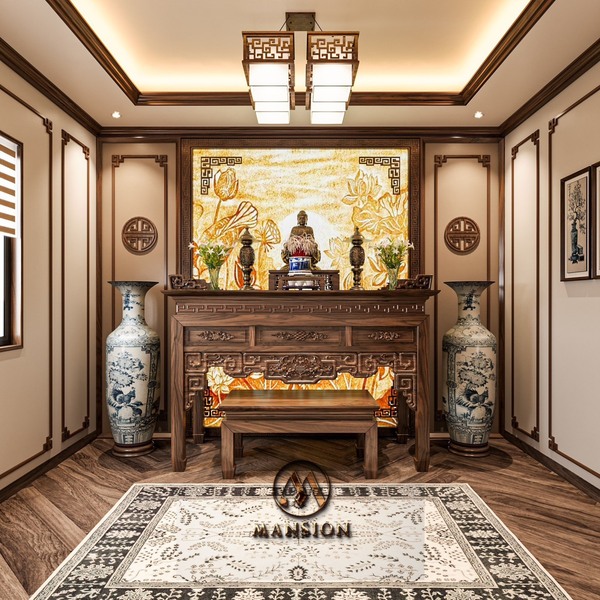 Phòng thờ gỗ óc chó